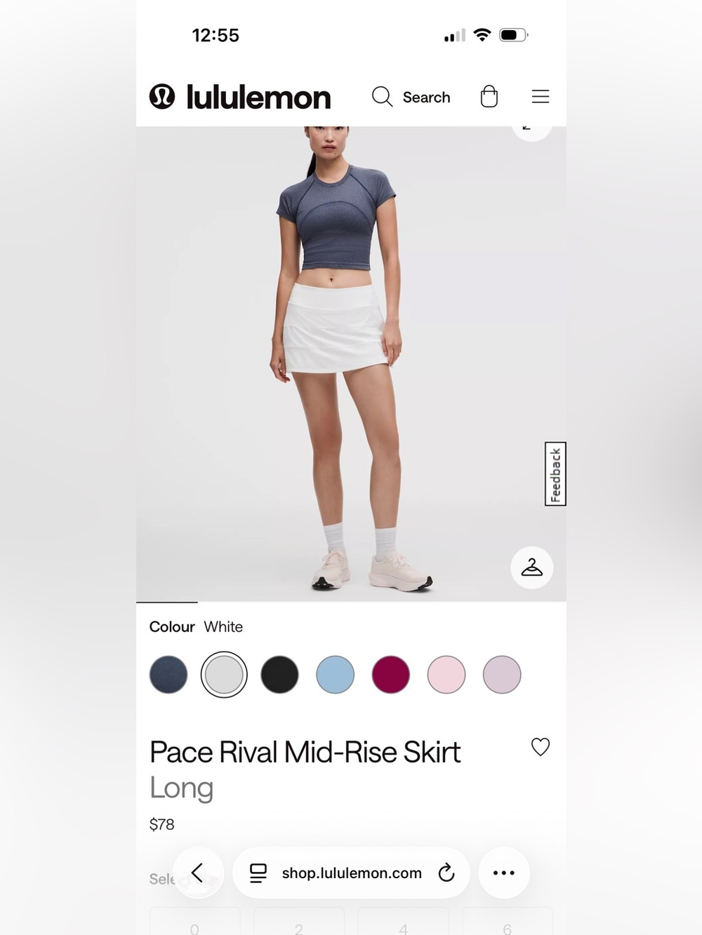 lululemon athletica White Pace Rival Mid-Rise Skirt